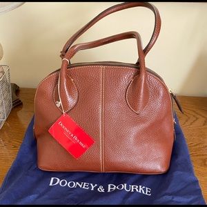 NWT Dooney & Bourke pebbled brown leather satchel
